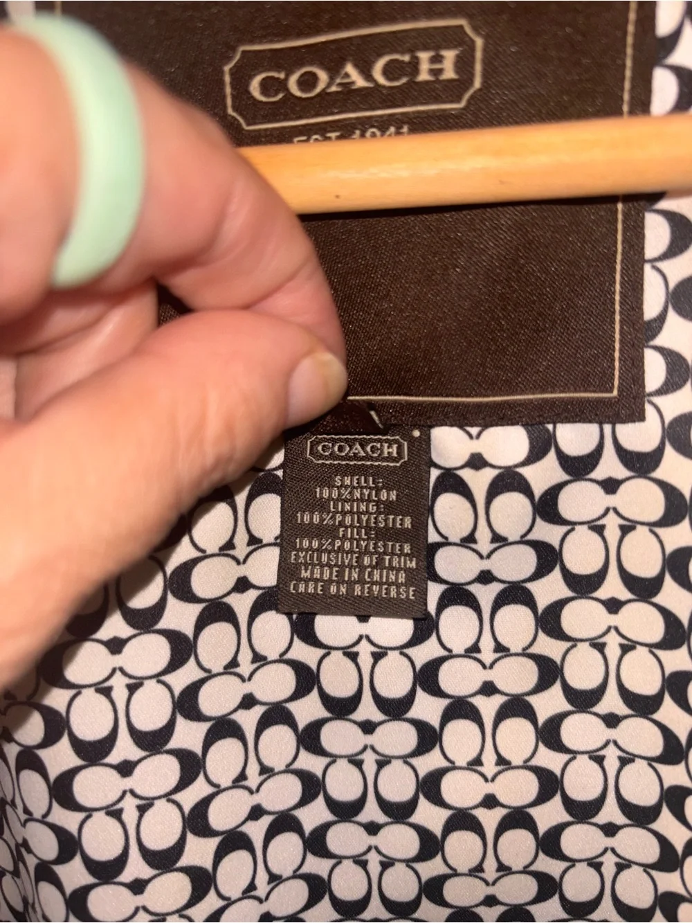 Coach Black Quilted Signature Lined Snap Jacket Coat Size M